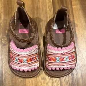 Carter's Brown and Pink Sandals: 3 to 6 months girls